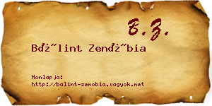 Bálint Zenóbia névjegykártya