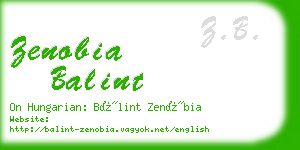 zenobia balint business card